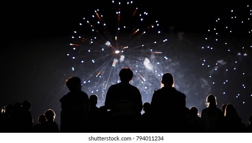 Crowd Watching Fireworks