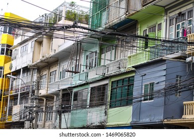 Crowded Apartment Complex Colorful Walls Chinatown Stock Photo ...