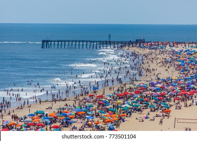 Crowded beach in Ocean City, MD  - Powered by Shutterstock