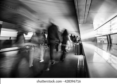 Crowded City People Background - Black And White Tone