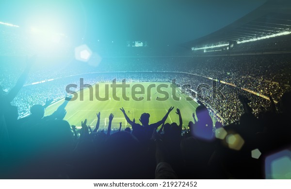 crowded football stadium\
