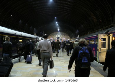 A crowded trainstation.