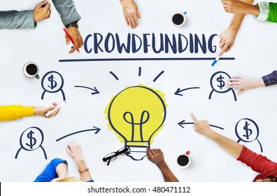 Crowdfunding Money Business Bulb Graphic Concept