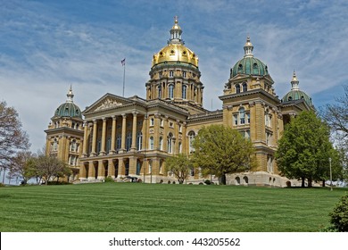 The crown jewel of Des Moines is the State Capitol Building situated on a hill facing downtown. The central dome is gilded with 23 karat gold that shines beautifully both day and night.