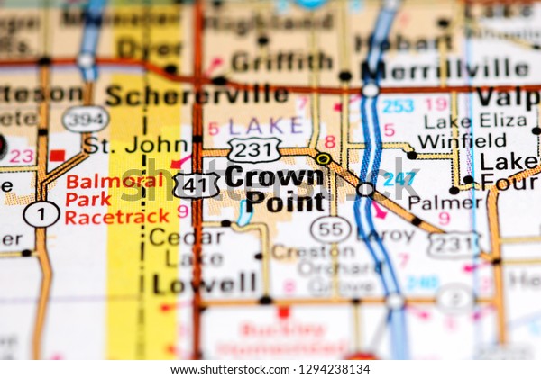 Crown Point Indiana Usa On Map Miscellaneous Objects Stock Image