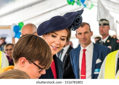 Crown Princess Mary Visit The Childrens Tent At The Inauguration Of The New Bridge In Frederikssund, Denmark, September 28, 2019