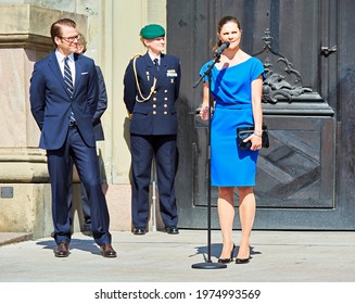 Crown Princess Victoria Of Sweden And Her Husband Prince Daniel Westling, Duke Of Västergötland In Stockholm Sweden. June 2019