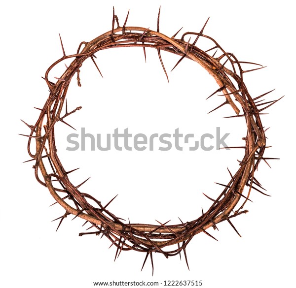 Crown of thorns\
Jesus Christ isolaten on\
white