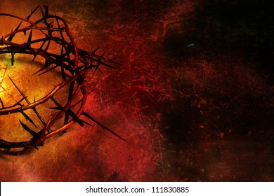 Crown of thorns on textured background