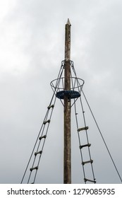 crow's nest on the mast of a sailing yacht
