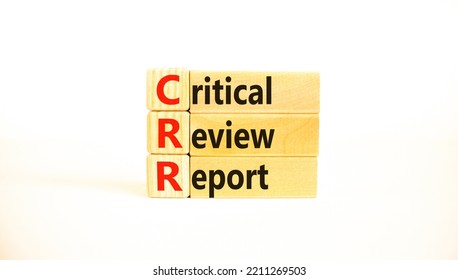 CRR critical review report symbol. Concept words CRR critical review report on wooden blocks on a beautiful white table, white background. Business and CRR critical review report concept. Copy space. - Shutterstock ID 2211269503