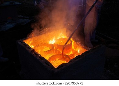 Crucible In A High Heat Furnace.