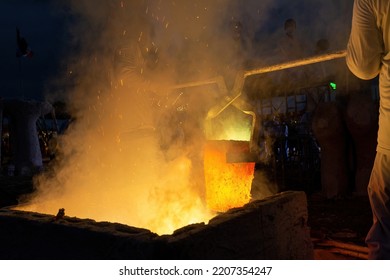 Crucible In A High Heat Furnace.