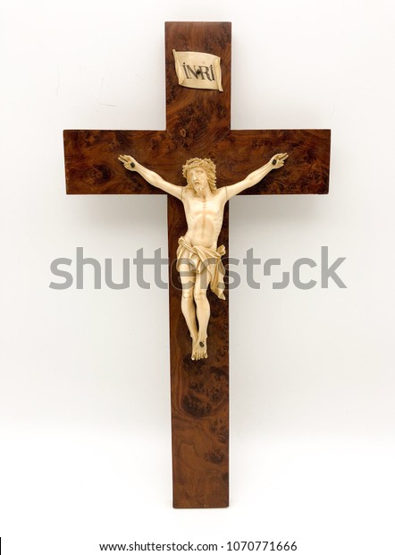 Crucifix Christ Ivory Ebony Cross 18th Stock Photo Edit Now