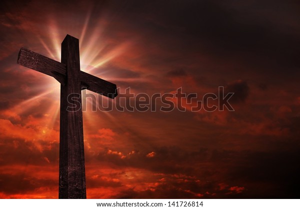 Crucifix Sunset Bright Light Above Crucifix Stock Photo Shutterstock