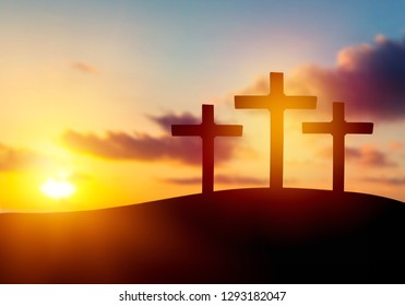 Crucifixion Jesus Christ Sunrise Three Crosses Stock Photo 1293182047 ...