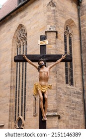 The Crucifixion - Jesus on the cross at the dome in Erfurt. Thuringia. Germany