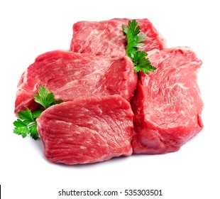 Crude meat on a white backgrounds