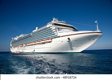 Cruise Ship Anchored in The Caribbean	 - Shutterstock ID 48918724