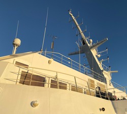 Radar antenna on the mast of a cruise ship, a Transportation Photo by ...