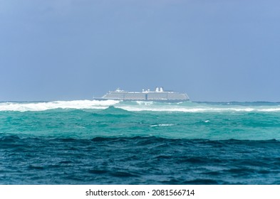 Cruise Ship In The Carribean Sea.