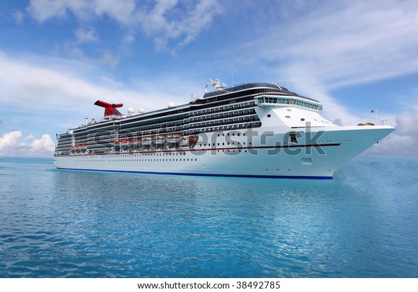 light blue cruise ship