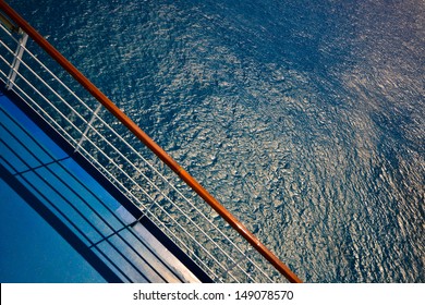 Cruise Ship Deck Railing View