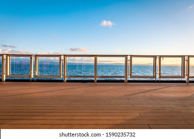 Cruise Ship Deck View. Luxury Travel Background.