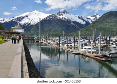 Cruise Ship Docked In Skagway, Alaska, United States