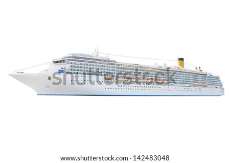 Cruise ship isolated under the white background