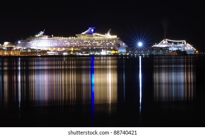 Cruise Ship At Night, Venice