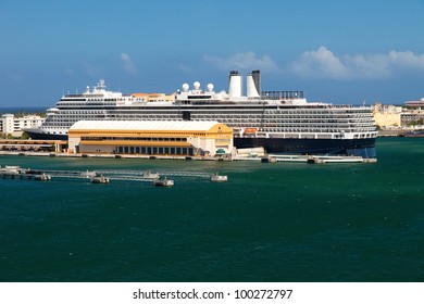 Cruise Ship In Port Of San Juan, Puerto Rico