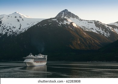 Cruise Ship In Port At Skagway, Alaska