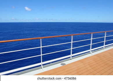 Cruise Ship Promenade Deck - On The Sea