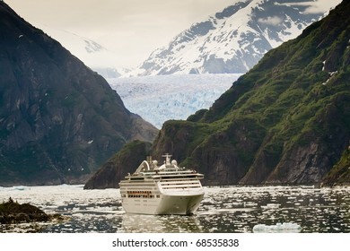 Cruise Ship In Tracy Arm Fjord, Alaska