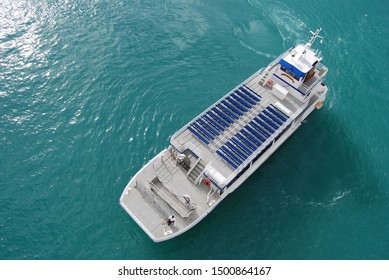 Cruise Ship Transport Overhead View From Cruise Ship In The Caribbean