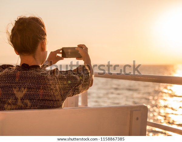 Cruise Ship Vacation Young Woman Enjoying Stock Photo Edit Now