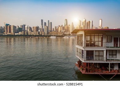 A Cruise Ship In The Yangtze River In Chongqing