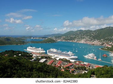 Cruise ships visiting St Thomas, US Virgin Islands