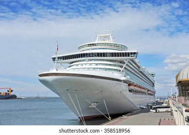 Cruise Tourist Ship In Black Sea, Odessa, Ukraine