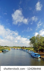 Cruisers On The Norfolk Broads, England