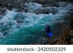 
Cruising with canoe, White water rafting on the rapids of river Yoshino on January 2024 in OBOKE Canyon, Japan. Yoshino River is one of the most popular among rafters in Japan.