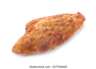 Crumbed Fried Plaice Isolated On White