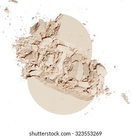 Crumbled Natural Powder On White Background