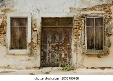 Crumbling Walls Abandoned Building Facade