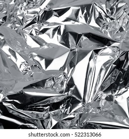 Crumpled Aluminum Foil Background

