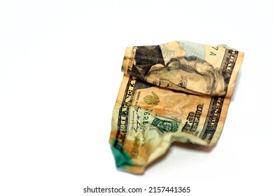 Crumpled American Money Note 20 Twenty Stock Photo 2157441365 ...