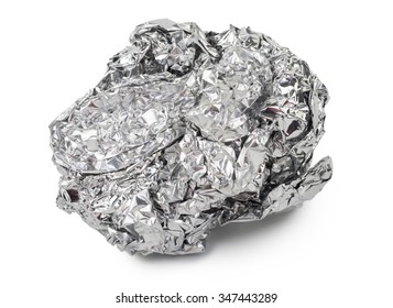 Crumpled Ball Of Aluminum Foil 