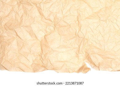 Crumpled Brown Baking Paper Sheets.