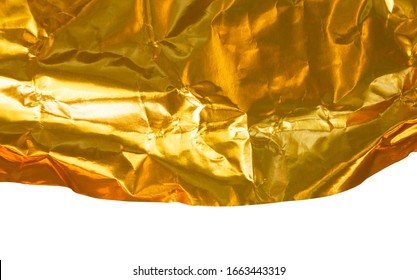 Crumpled gold aluminum texture background